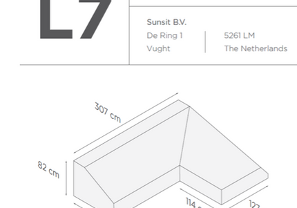 SUNS tuinmeubelen Suns | Beschermhoes voor 2-zits incl. chaise longue | Grijs | L3-L7