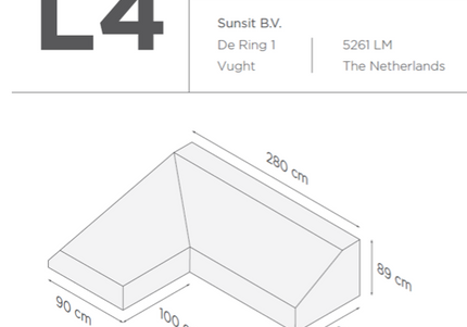 SUNS tuinmeubelen Suns | Beschermhoes voor 2-zits incl. chaise longue | Grijs | L4-L8