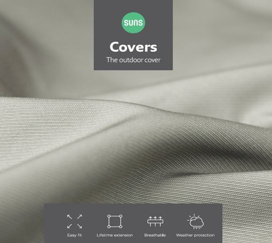 SUNS tuinmeubelen Suns | Beschermhoes voor curved seater | Grijs | S46