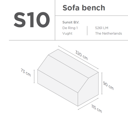 SUNS tuinmeubelen Suns | Beschermhoes voor loungebank | Grijs | S10