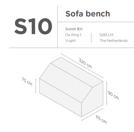 SUNS tuinmeubelen Suns | Beschermhoes voor loungebank | Grijs | S10