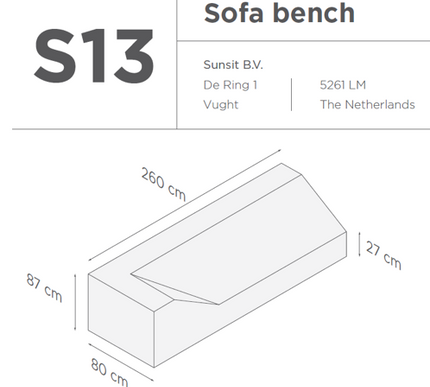 SUNS tuinmeubelen Suns | Beschermhoes voor loungebank | Grijs | S13