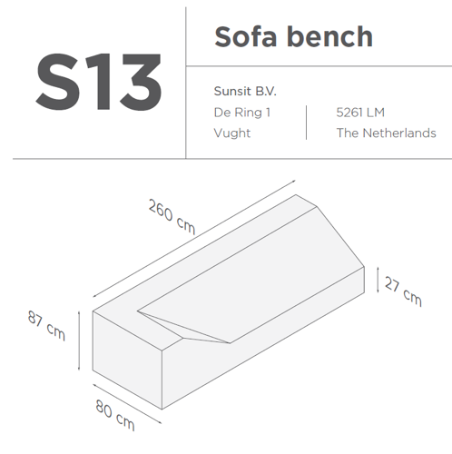 SUNS tuinmeubelen Suns | Beschermhoes voor loungebank | Grijs | S13
