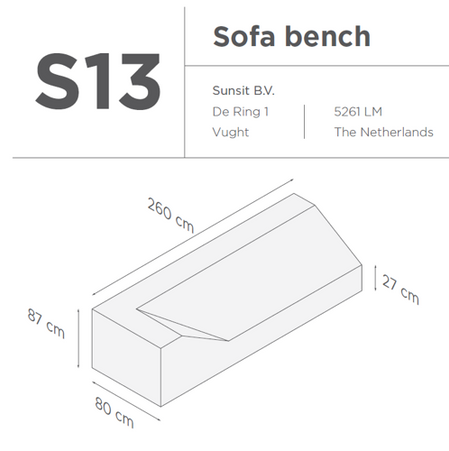 SUNS tuinmeubelen Suns | Beschermhoes voor loungebank | Grijs | S13