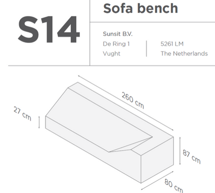 SUNS tuinmeubelen Suns | Beschermhoes voor loungebank | Grijs | S14