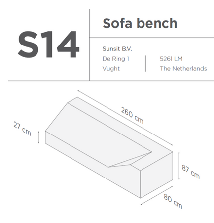 SUNS tuinmeubelen Suns | Beschermhoes voor loungebank | Grijs | S14