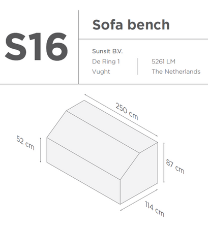 SUNS tuinmeubelen Suns | Beschermhoes voor loungebank | Grijs | S16