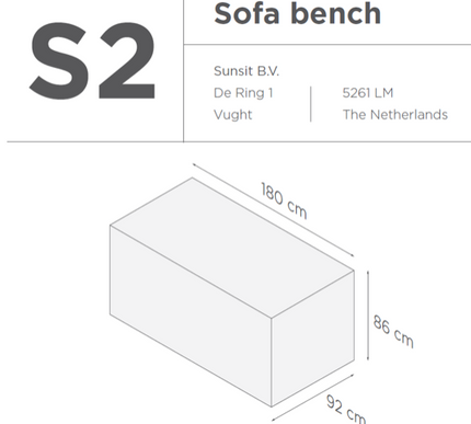 SUNS tuinmeubelen Suns | Beschermhoes voor loungebank | Grijs | S2