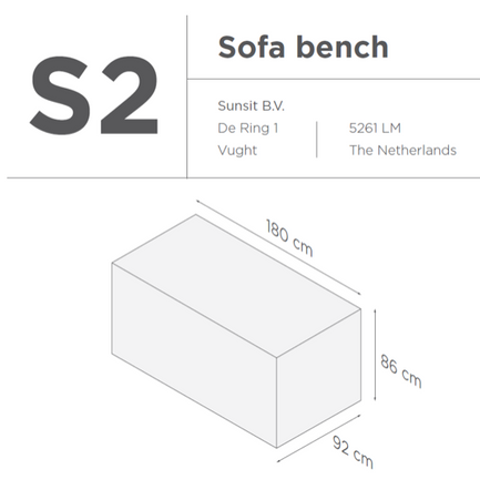 SUNS tuinmeubelen Suns | Beschermhoes voor loungebank | Grijs | S2