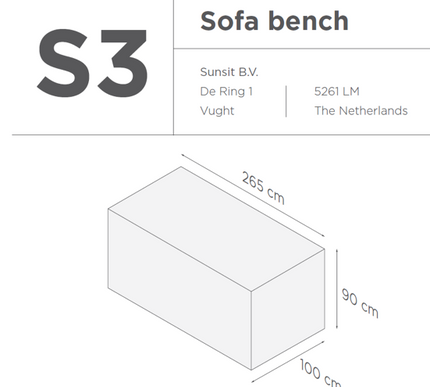 SUNS tuinmeubelen Suns | Beschermhoes voor loungebank | Grijs | S3