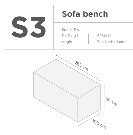 SUNS tuinmeubelen Suns | Beschermhoes voor loungebank | Grijs | S3