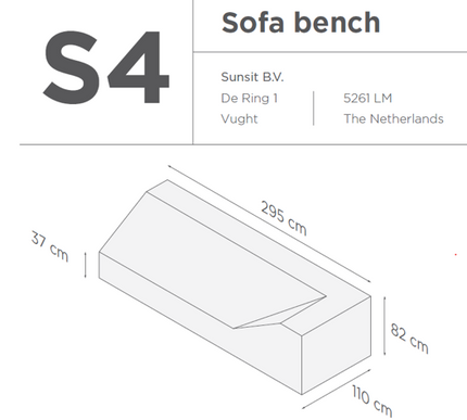 SUNS tuinmeubelen Suns | Beschermhoes voor loungebank | Grijs | S4