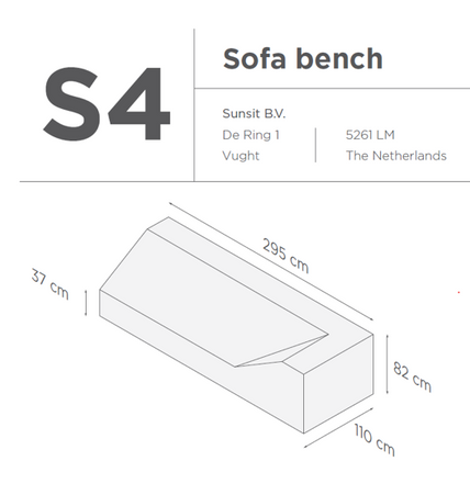 SUNS tuinmeubelen Suns | Beschermhoes voor loungebank | Grijs | S4