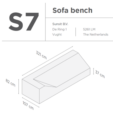 SUNS tuinmeubelen Suns | Beschermhoes voor loungebank | Grijs | S7