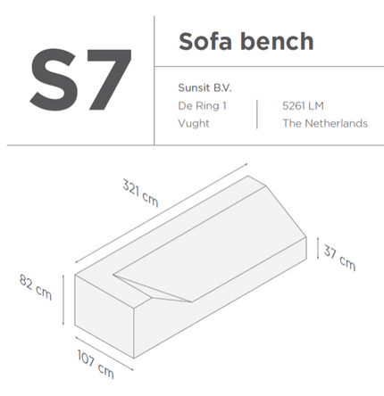 SUNS tuinmeubelen Suns | Beschermhoes voor loungebank | Grijs | S7