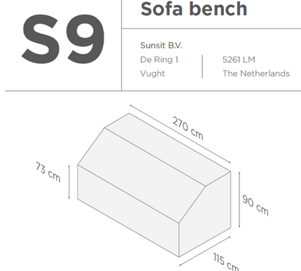 SUNS tuinmeubelen Suns | Beschermhoes voor loungebank | Grijs | S9