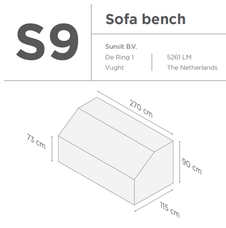 SUNS tuinmeubelen Suns | Beschermhoes voor loungebank | Grijs | S9