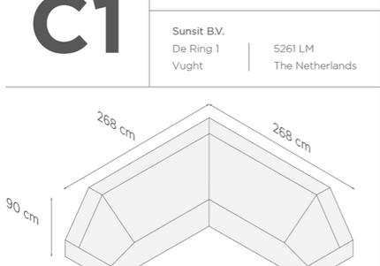 SUNS tuinmeubelen Suns |  Beschermhoes voor loungeset | Grijs | C1