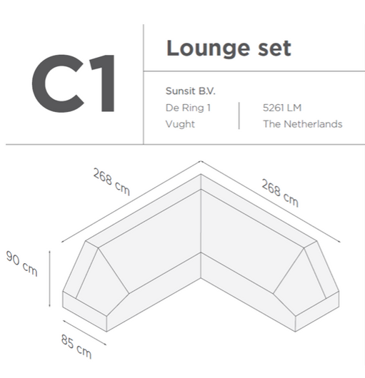 SUNS tuinmeubelen Suns |  Beschermhoes voor loungeset | Grijs | C1