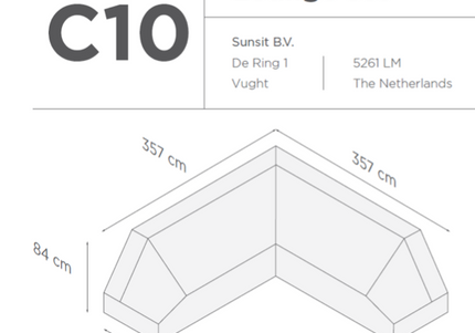 SUNS tuinmeubelen Suns |  Beschermhoes voor loungeset | Grijs | C10