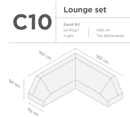 SUNS tuinmeubelen Suns |  Beschermhoes voor loungeset | Grijs | C10