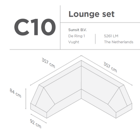 SUNS tuinmeubelen Suns |  Beschermhoes voor loungeset | Grijs | C10