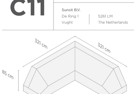 SUNS tuinmeubelen Suns |  Beschermhoes voor loungeset | Grijs | C11