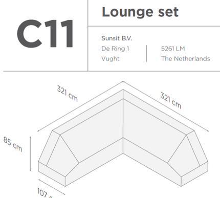 SUNS tuinmeubelen Suns |  Beschermhoes voor loungeset | Grijs | C11