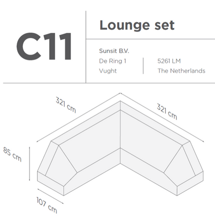 SUNS tuinmeubelen Suns |  Beschermhoes voor loungeset | Grijs | C11
