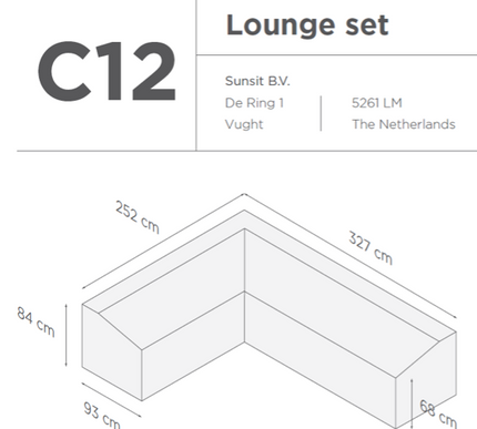 SUNS tuinmeubelen Suns |  Beschermhoes voor loungeset | Grijs | C12