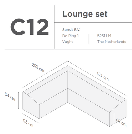 SUNS tuinmeubelen Suns |  Beschermhoes voor loungeset | Grijs | C12