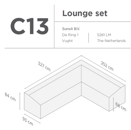 SUNS tuinmeubelen Suns |  Beschermhoes voor loungeset | Grijs | C13