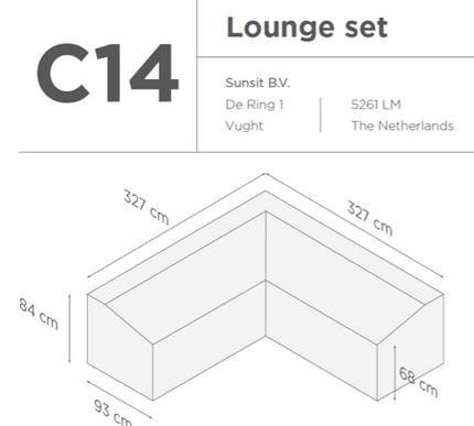 SUNS tuinmeubelen Suns |  Beschermhoes voor loungeset | Grijs | C14