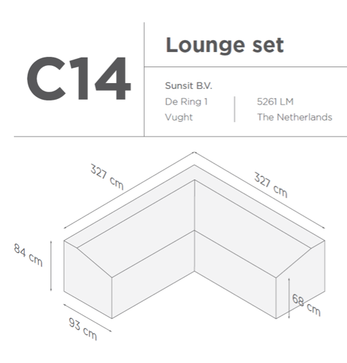 SUNS tuinmeubelen Suns |  Beschermhoes voor loungeset | Grijs | C14