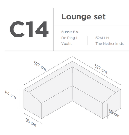 SUNS tuinmeubelen Suns |  Beschermhoes voor loungeset | Grijs | C14