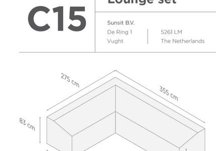 SUNS tuinmeubelen Suns |  Beschermhoes voor loungeset | Grijs | C15