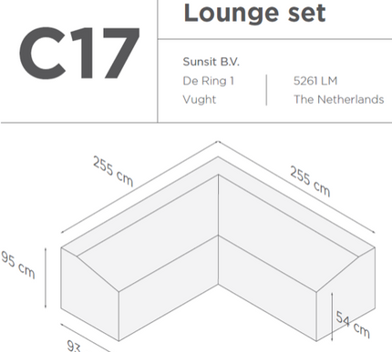 SUNS tuinmeubelen Suns |  Beschermhoes voor loungeset | Grijs | C17