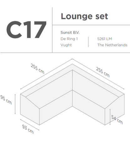 SUNS tuinmeubelen Suns |  Beschermhoes voor loungeset | Grijs | C17