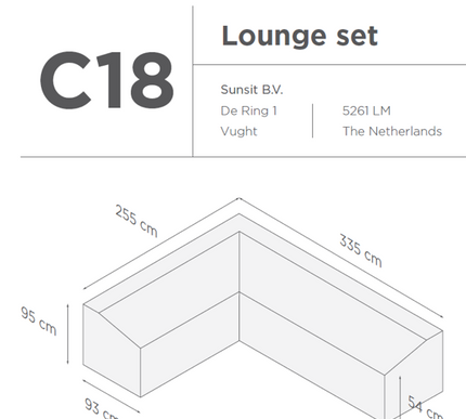 SUNS tuinmeubelen Suns |  Beschermhoes voor loungeset | Grijs | C18