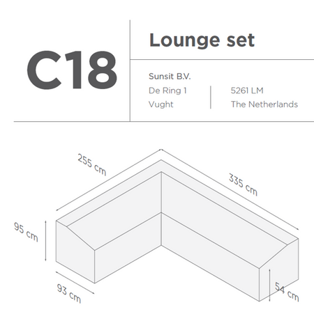 SUNS tuinmeubelen Suns |  Beschermhoes voor loungeset | Grijs | C18