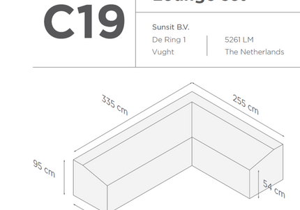 SUNS tuinmeubelen Suns |  Beschermhoes voor loungeset | Grijs | C19
