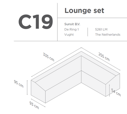 SUNS tuinmeubelen Suns |  Beschermhoes voor loungeset | Grijs | C19