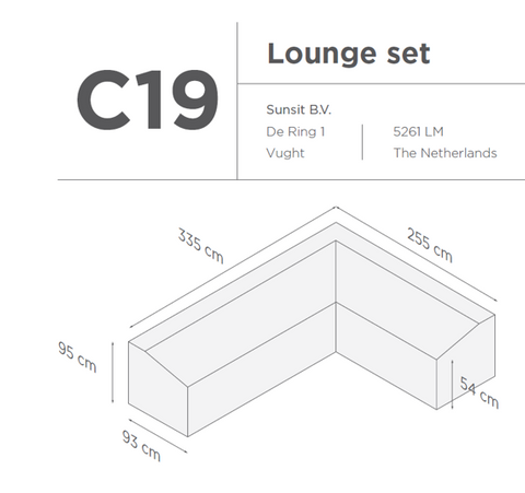 SUNS tuinmeubelen Suns |  Beschermhoes voor loungeset | Grijs | C19