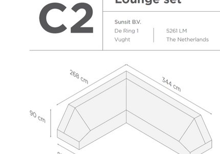 SUNS tuinmeubelen Suns |  Beschermhoes voor loungeset | Grijs | C2