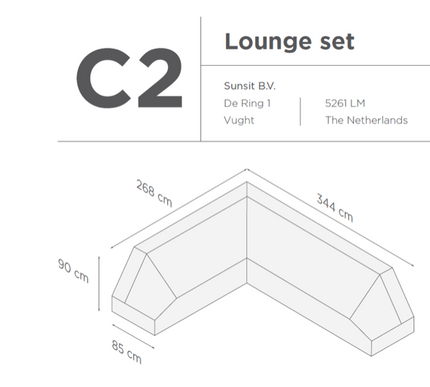 SUNS tuinmeubelen Suns |  Beschermhoes voor loungeset | Grijs | C2