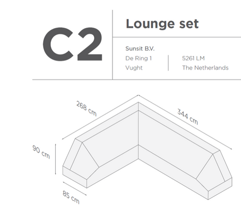 SUNS tuinmeubelen Suns |  Beschermhoes voor loungeset | Grijs | C2
