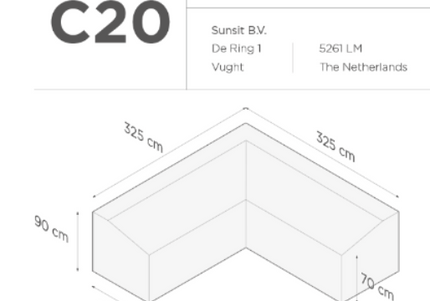 SUNS tuinmeubelen Suns |  Beschermhoes voor loungeset | Grijs | C20