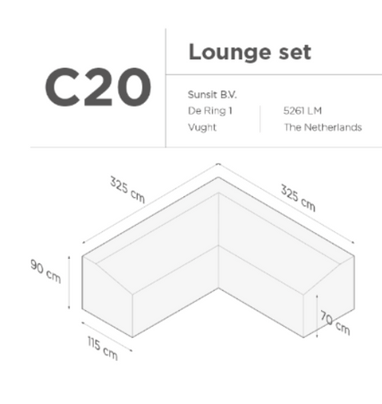 SUNS tuinmeubelen Suns |  Beschermhoes voor loungeset | Grijs | C20
