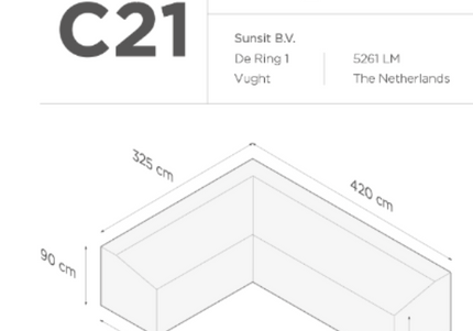 SUNS tuinmeubelen Suns |  Beschermhoes voor loungeset | Grijs | C21