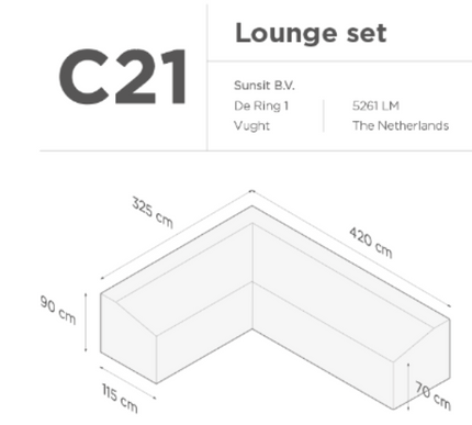 SUNS tuinmeubelen Suns |  Beschermhoes voor loungeset | Grijs | C21
